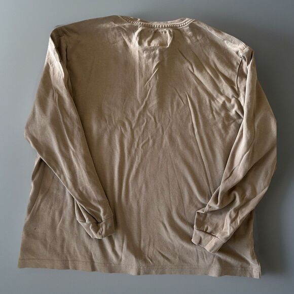 Walls FR Mens Long Sleeve Crew Neck Henley T-Shirt BeigePocket Pyro Safe Size XL - Picture 2 of 10